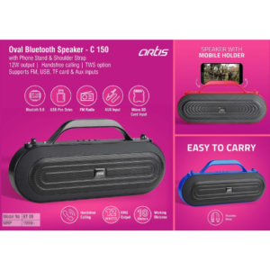 Artis Oval Bluetooth Speaker with Phone Stand & Shoulder Strap (BT09)